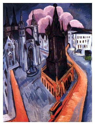 ERNST LUDWIG KIRCHNER (1880-1938) 'The Red Tower at Halle', 1915 (oil on canvas)
